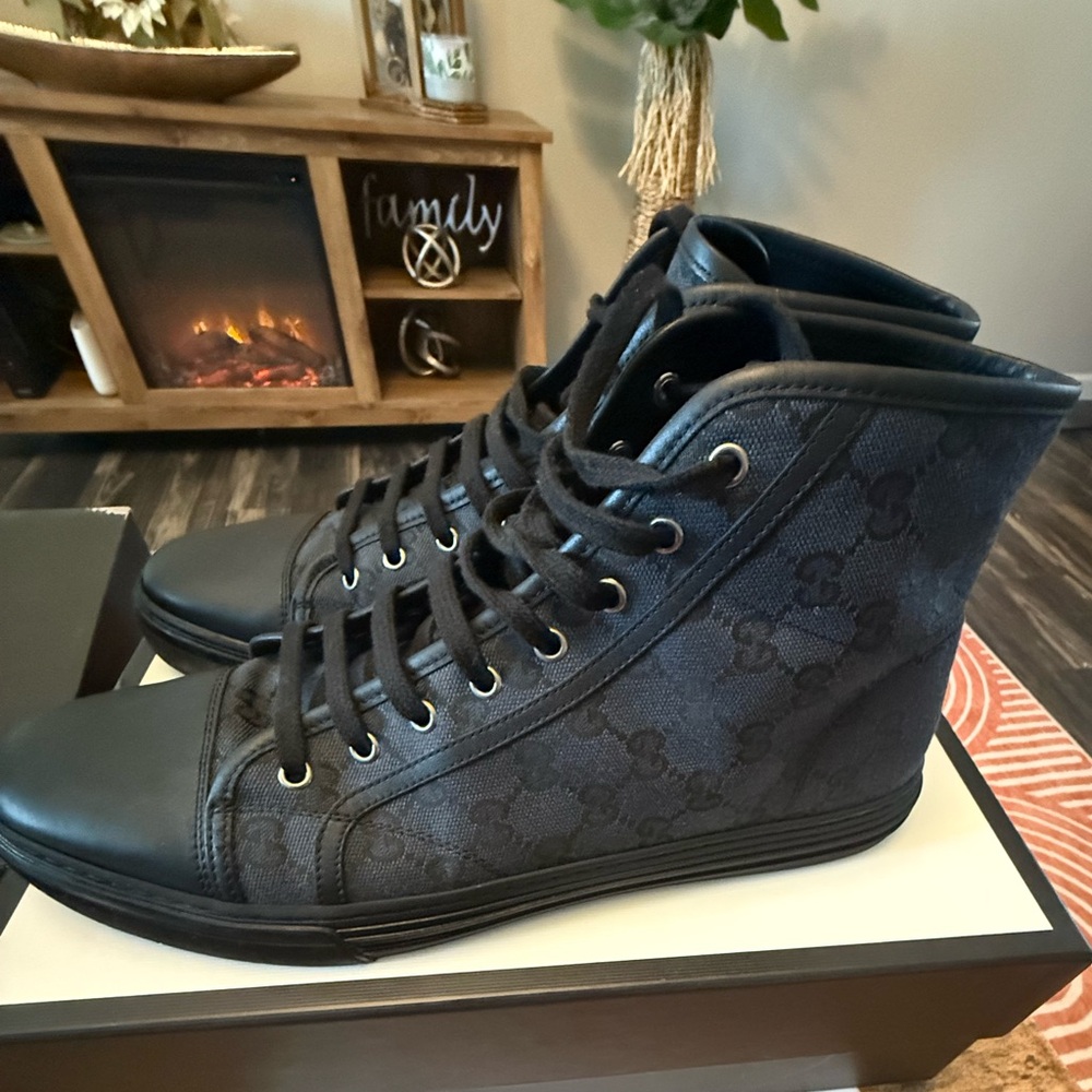 Gucci Black GG High-Top Sneakers
